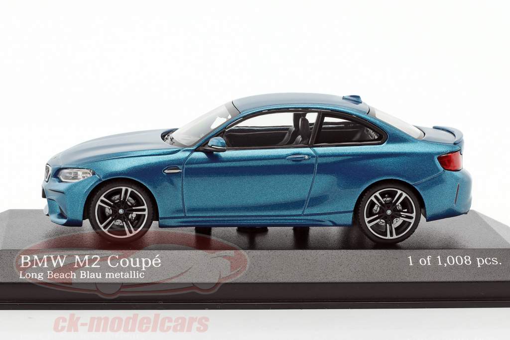 BMW M2 coupe año de construcción 2016 azul metálico 1:43 Minichamps