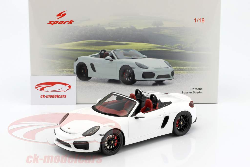 Porsche Boxster Spyder año de construcción 2016 blanco 1:18 Spark