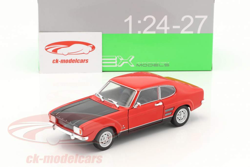 Ford Capri RS Opførselsår 1969 rød / sort 1:24 Welly