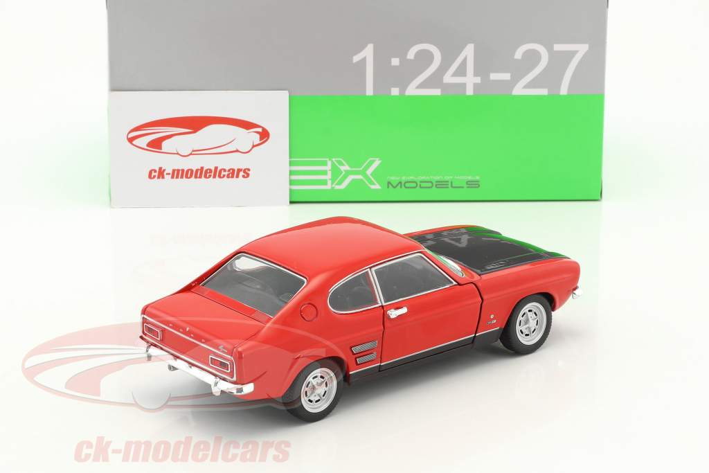 Ford Capri RS Opførselsår 1969 rød / sort 1:24 Welly