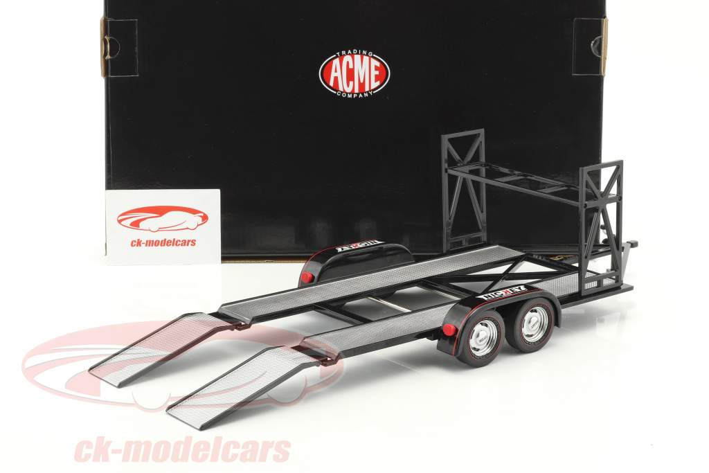 tandem auto trailer Nickey Custom argento / nero 1:18 GMP