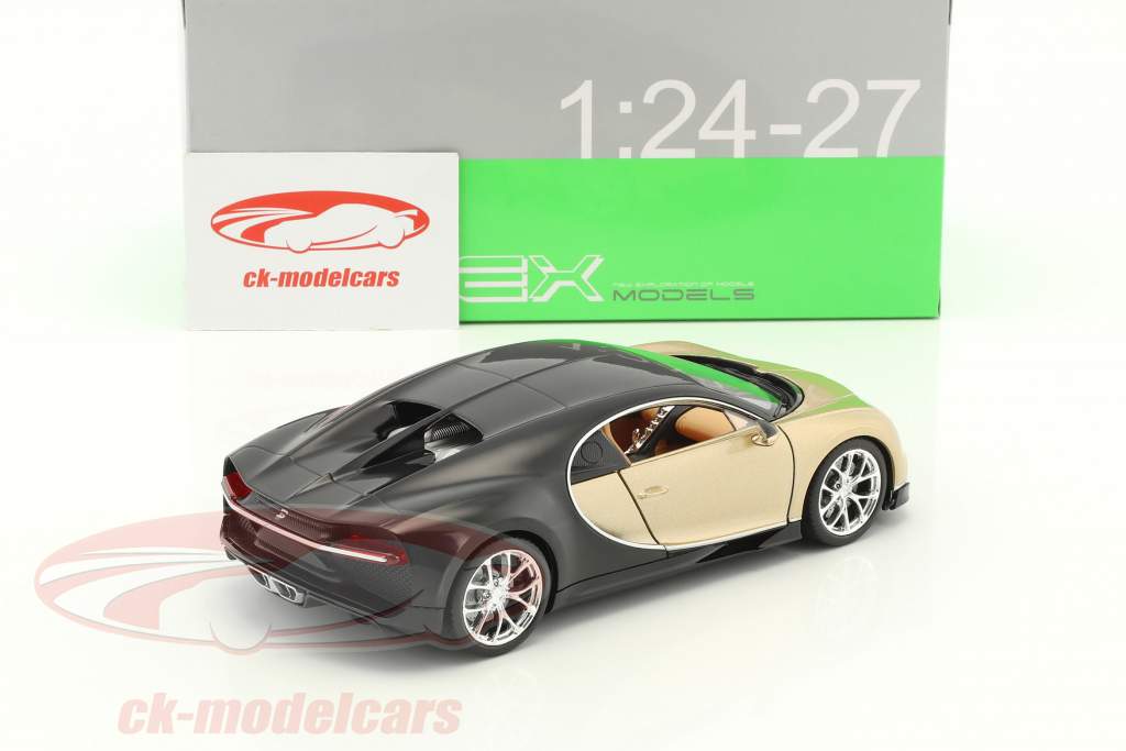 Bugatti Chiron año de construcción 2017 oro / negro 1:24 Welly