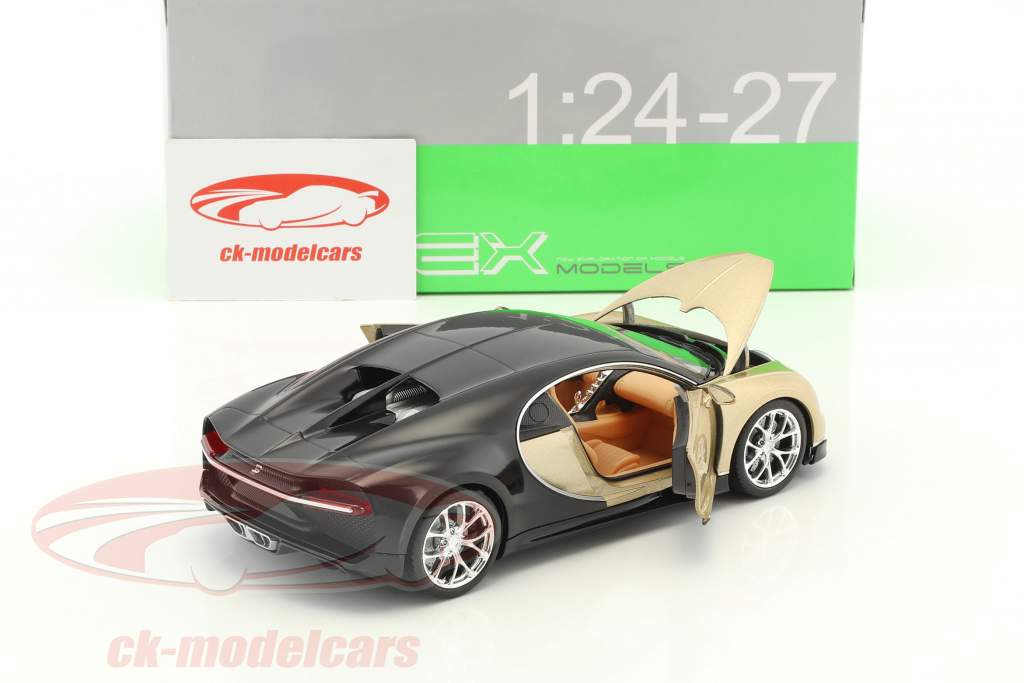 Bugatti Chiron año de construcción 2017 oro / negro 1:24 Welly