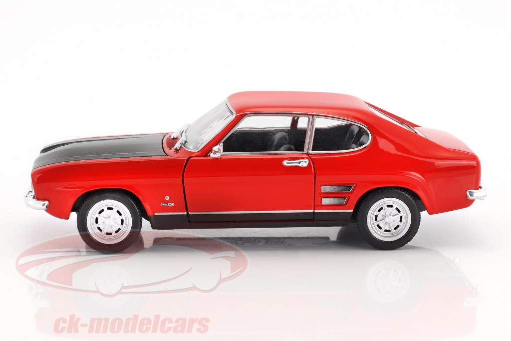 Ford Capri RS Opførselsår 1969 rød / sort 1:24 Welly