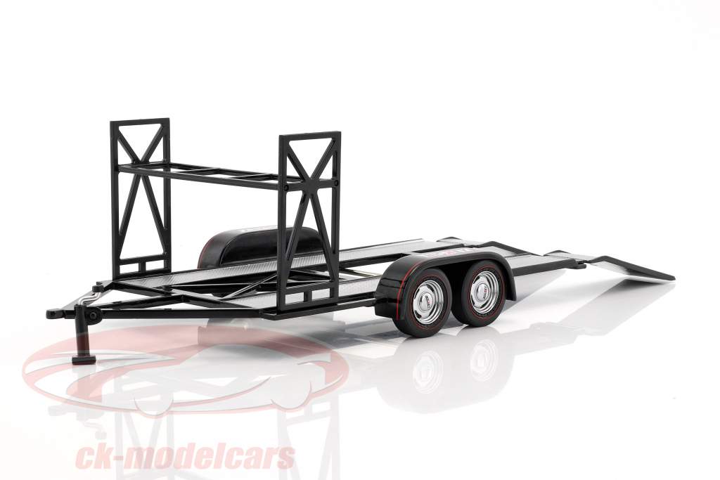 tandem auto trailer Nickey Custom argento / nero 1:18 GMP