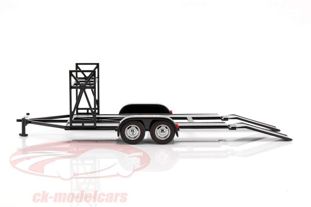 tandem auto trailer Nickey Custom argento / nero 1:18 GMP