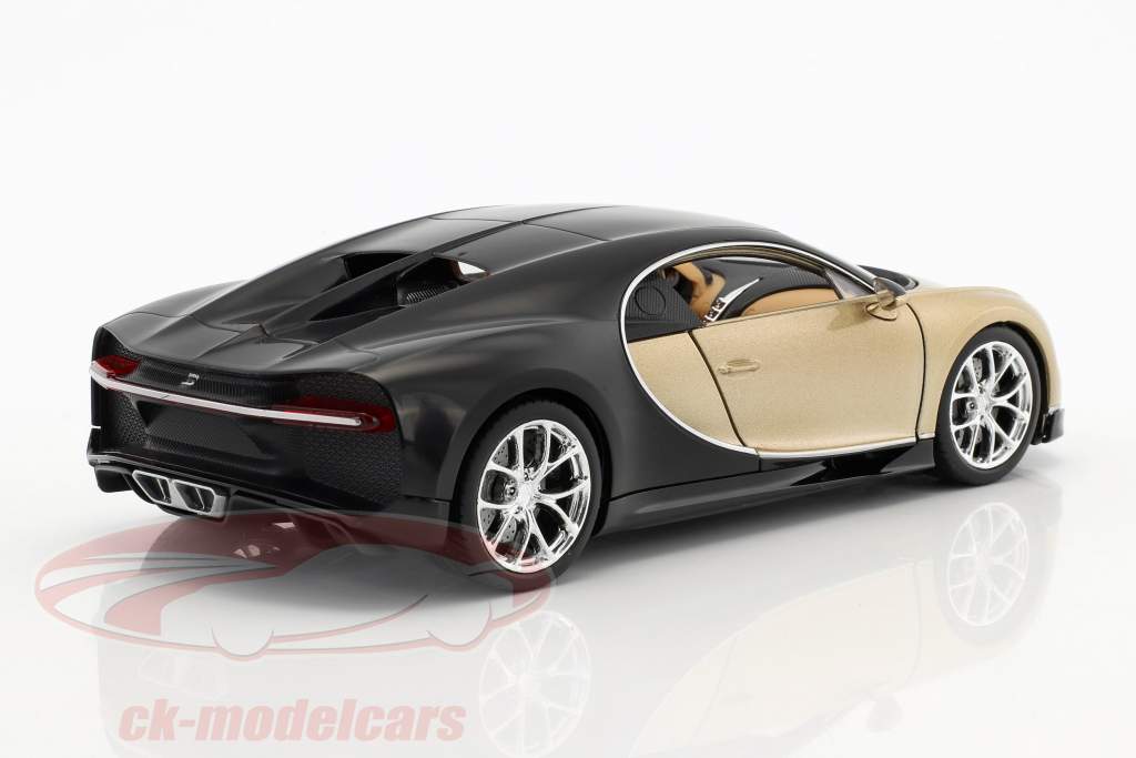 Bugatti Chiron año de construcción 2017 oro / negro 1:24 Welly