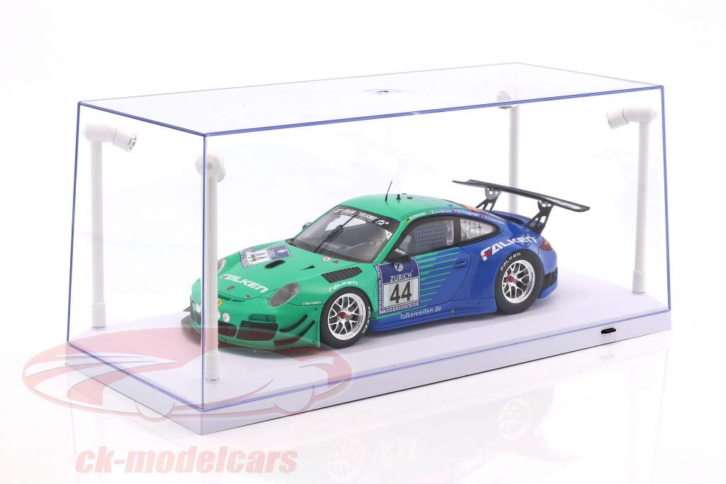 Single vitrine wit met 4 led lampen voor modelauto&#39;s in schaal 1:18 Triple9