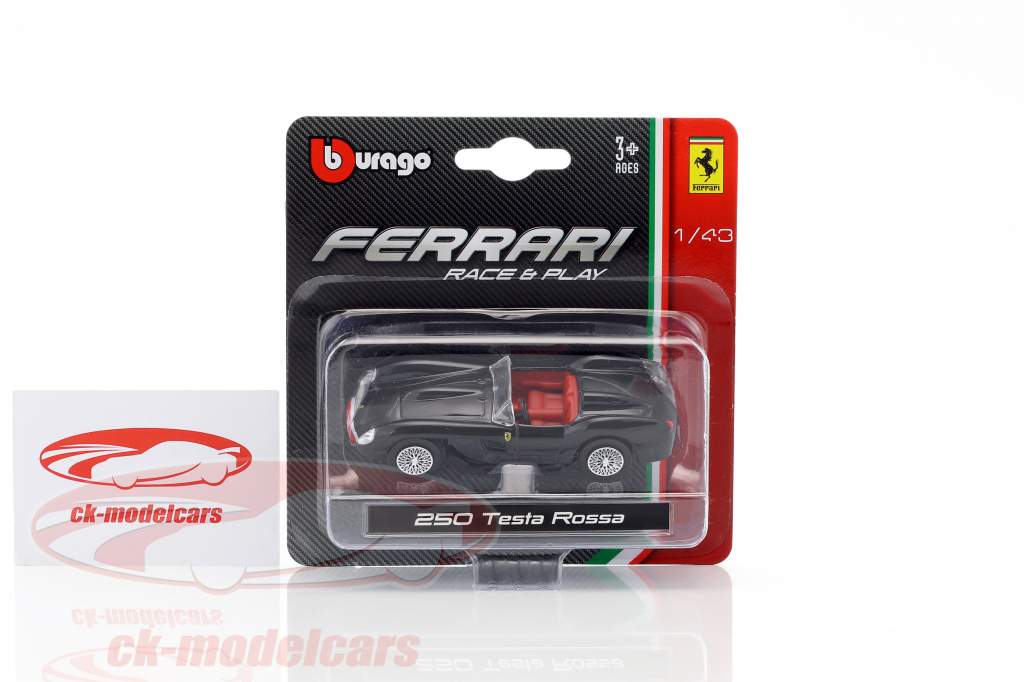 Ferrari 250 Testa Rossa noir en cloque 1:43 Bburago