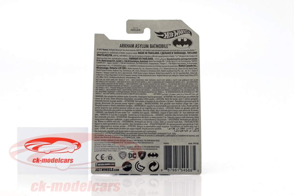 Batmobile DC Comics videojuego Arkham Asylum negro 1:64 HotWheels