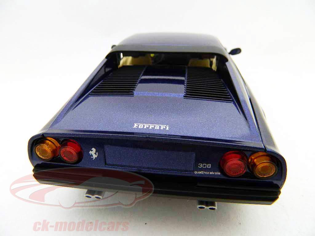 Ferrari 308 GTB 年 1982 ダークブルー メタリック 1:18 HotWheels