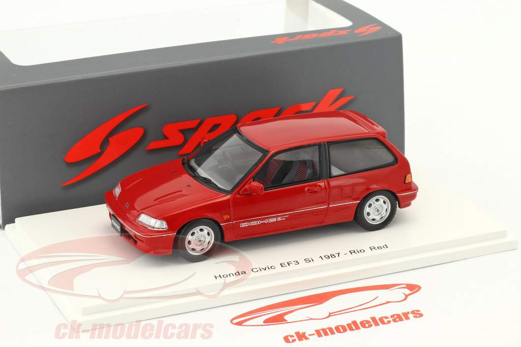 Honda Civic EF3 Si année de construction 1987 rouge 1:43 Spark