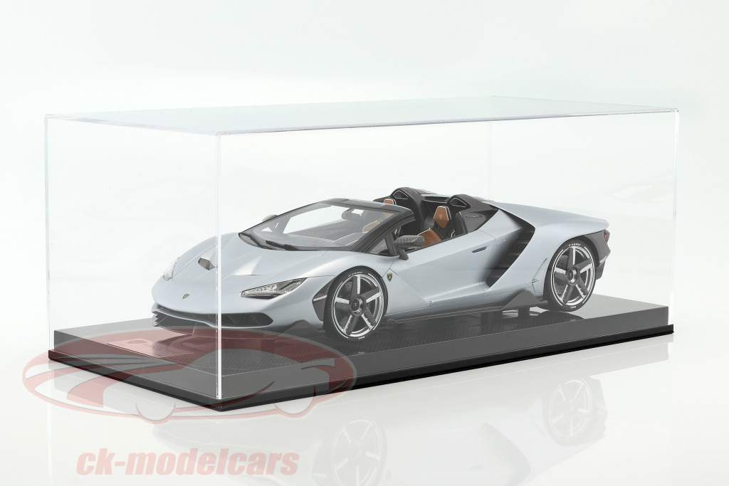 Lamborghini Centenario Roadster argent avec vitrine 1:12 LookSmart