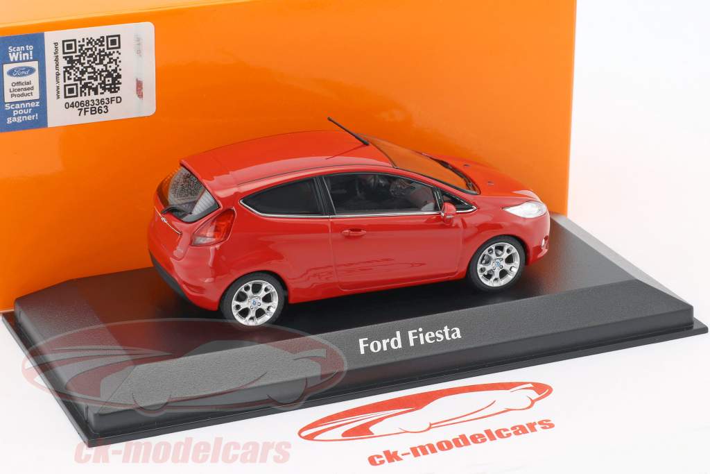 Ford Fiesta ano de construção 2011 vermelho 1:43 Minichamps