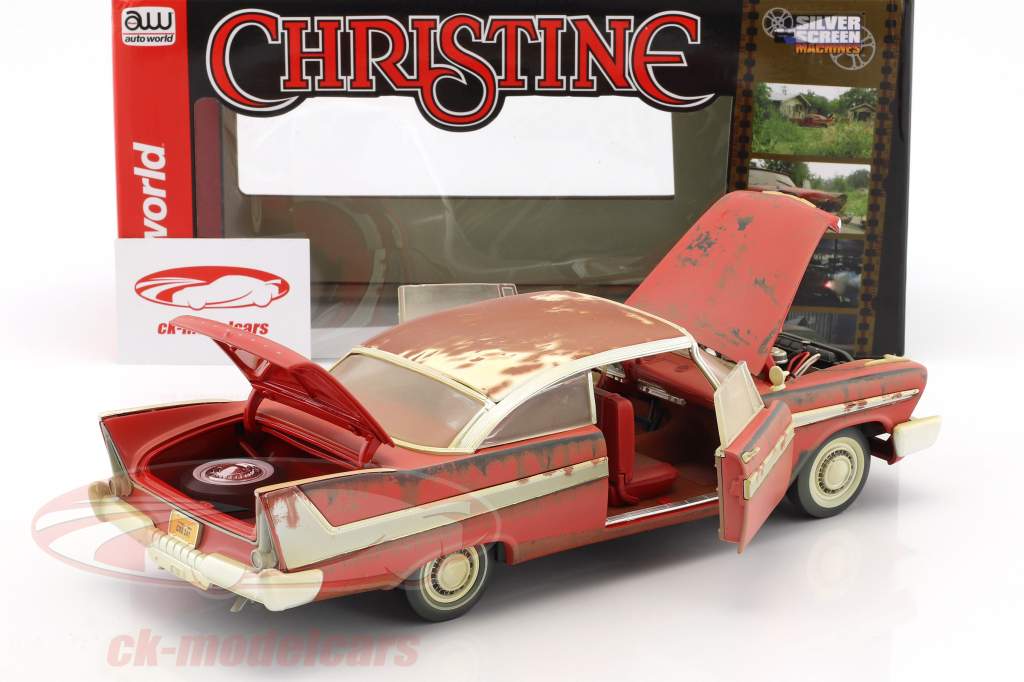 Plymouth Fury anno di costruzione 1958 film Stephen King Christine rosso / bianco Dirty Version 1:18 Autoworld