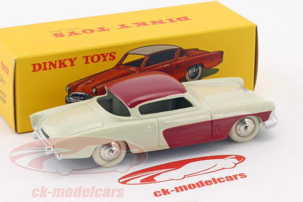 Studebaker Commander hvid / Bordeaux rød 1:43 Dinky Toys