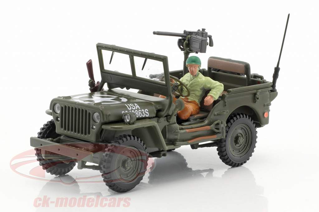 Jeep Willys 4x4 Open Top med figur 1:43 Cararama