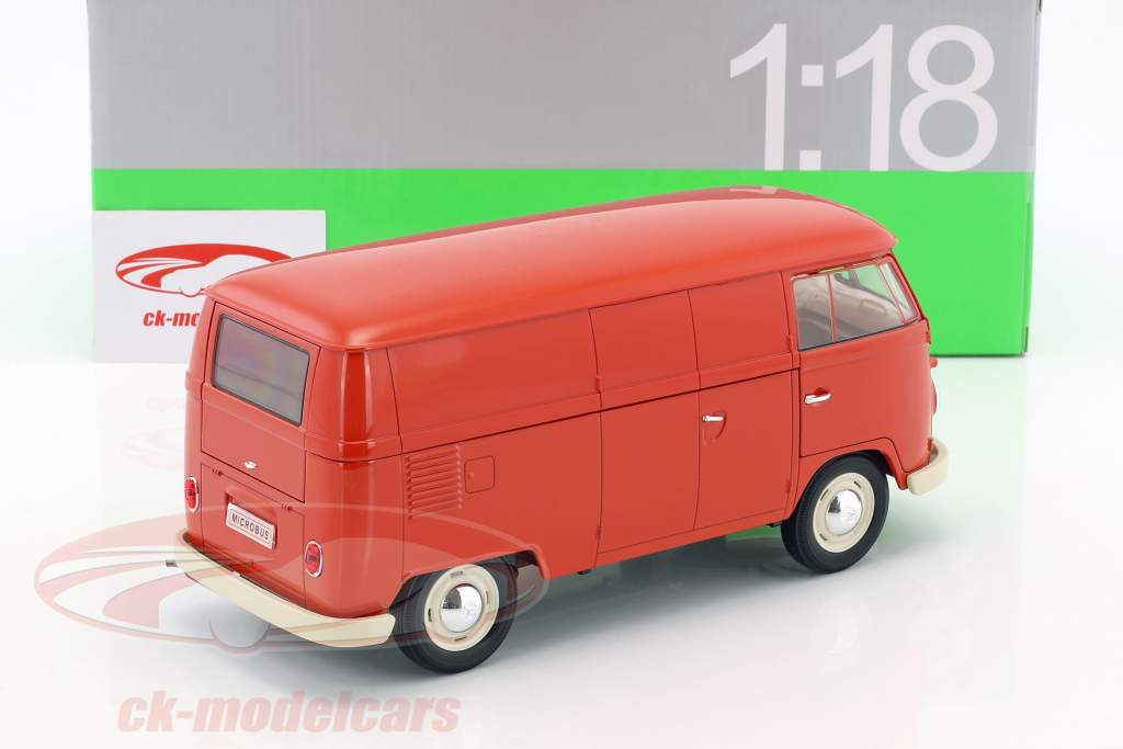 Volkswagen VW T1 Bus バン 築 1963 赤 1:18 Welly