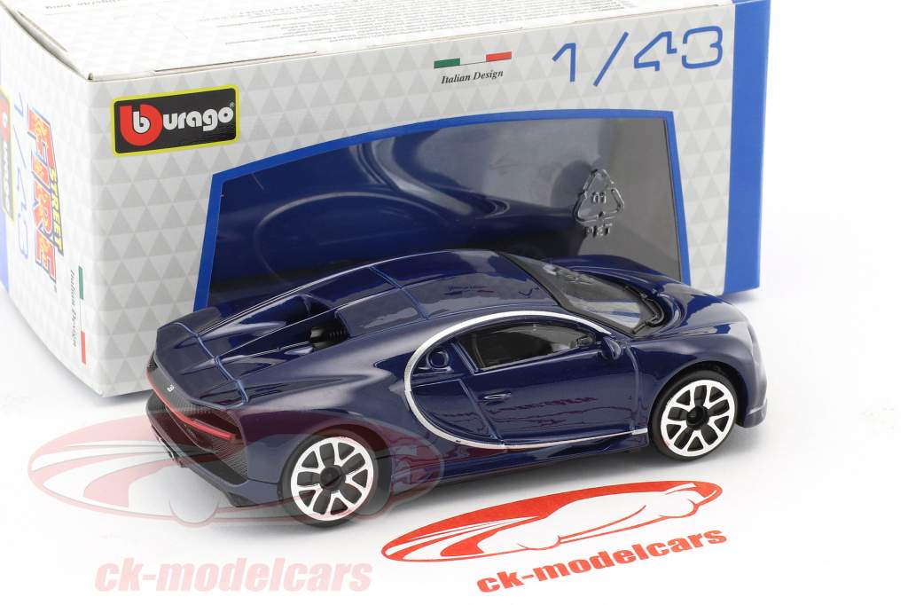 Bugatti Chiron azul oscuro 1:43 Bburago