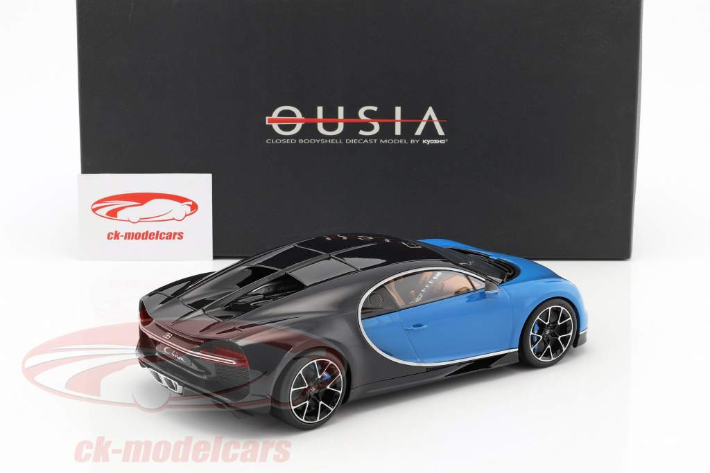 Bugatti Chiron année de construction 2015 bleu / noir 1:18 Kyosho