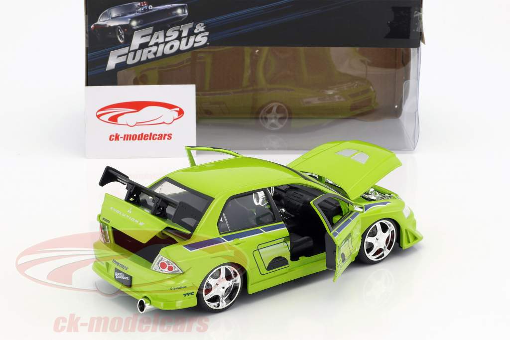 Brian's Mitsubishi Lancer Evolution VII 2 Fast 2 Furious 2003 1:24 Jada Toys