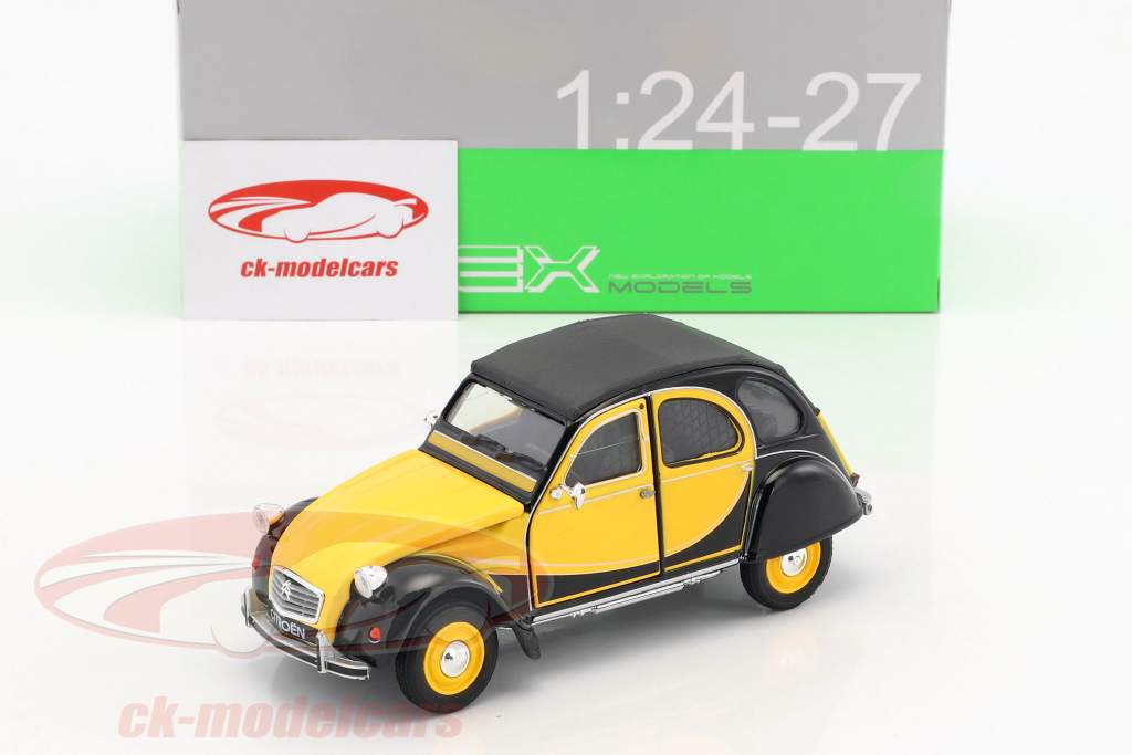 Citroen 2CV 6 Charleston année de construction 1982 jaune / noir 1:24 Welly