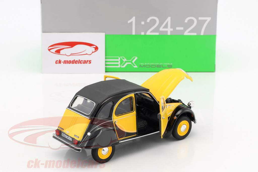 Citroen 2CV 6 Charleston année de construction 1982 jaune / noir 1:24 Welly