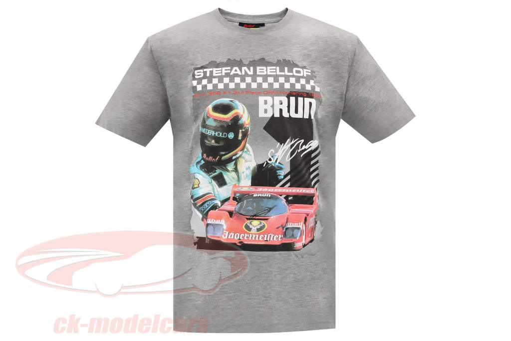 Stefan Bellof T-Shirt Brun 956 Norisring 1984 com Frontprint cinza