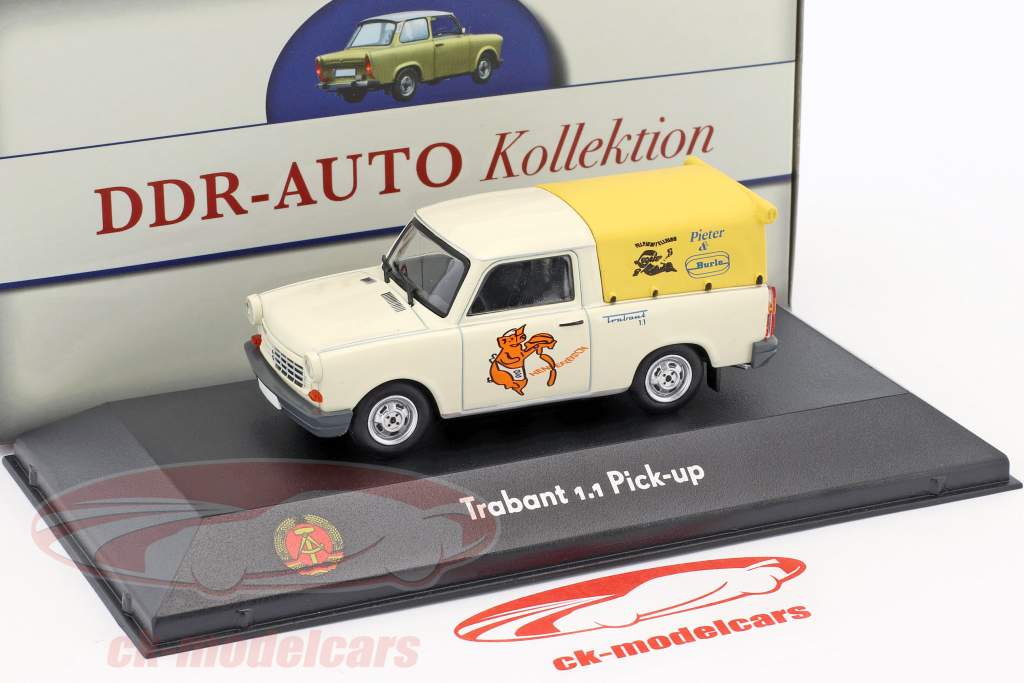 Trabant 1.1 Pick-up hvid / gul 1:43 Atlas