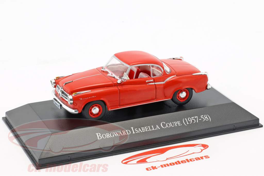 Borgward Isabella coupe ano de construção 1957-1958 vermelho 1:43 Hachette