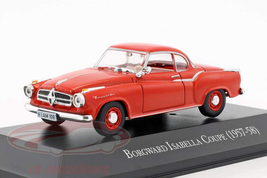 Borgward Isabella coupe ano de construção 1957-1958 vermelho 1:43 Hachette