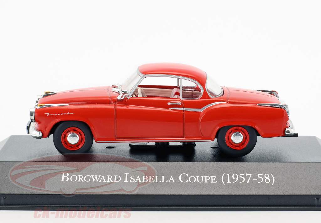 Borgward Isabella coupe ano de construção 1957-1958 vermelho 1:43 Hachette