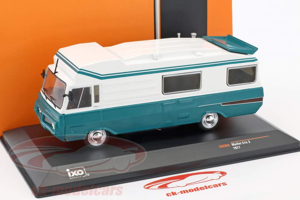Maillet Eric 3 campeur année de construction 1977 turquoise / blanc 1:43 Ixo