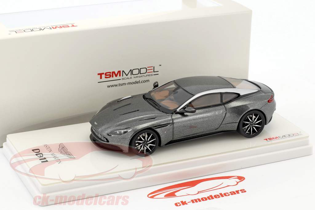 Aston Martin DB11 Bouwjaar 2017 magnetisch zilver 1:43 TrueScale