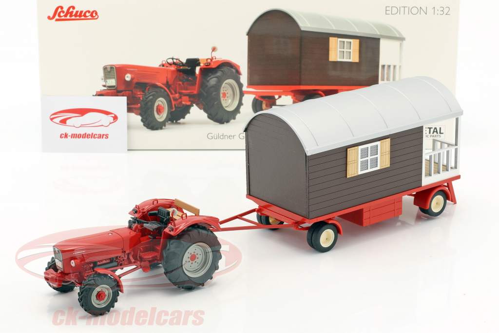 Güldner G75A trattore con trailer rosso / marrone 1:32 Schuco