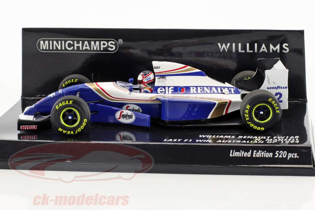 Minichamps 1:43 Nigel Mansell Williams FW16B #2 Last Win