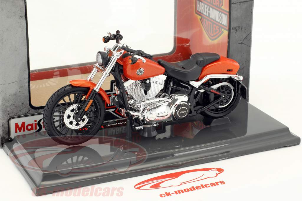 Harley-Davidson Breakout Bouwjaar 2016 oranje 1:18 Maisto