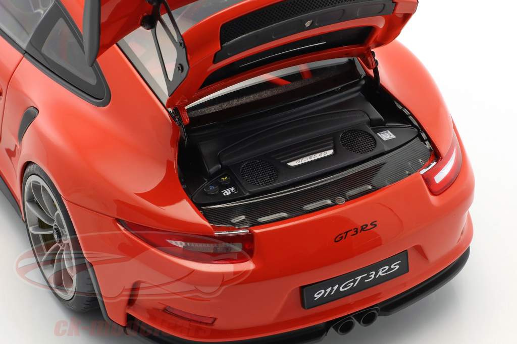 Porsche 911 (991) GT3 RS year 2016 lava orange with dark gray wheels 1:18 AUTOart