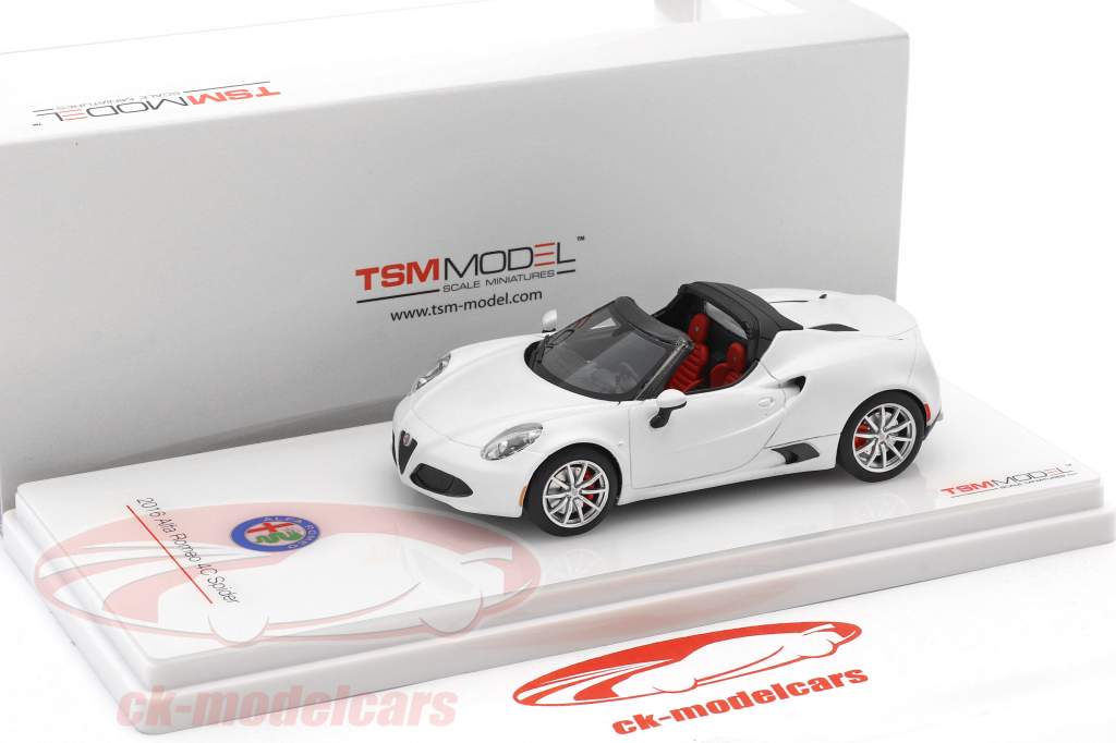 Alfa Romeo 4C Spider año de construcción 2016 estera blanco 1:43 TrueScale