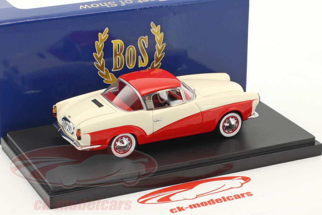 Rometsch Lawrence Coupe Bouwjaar 1959 rood / wit 1:43 BoS-Models