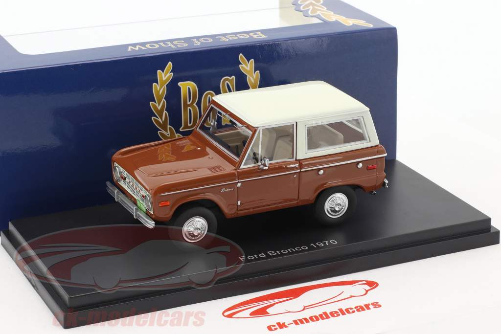 Ford Bronco 建造年份 1970 棕色 / 白 1:43 BoS-Models