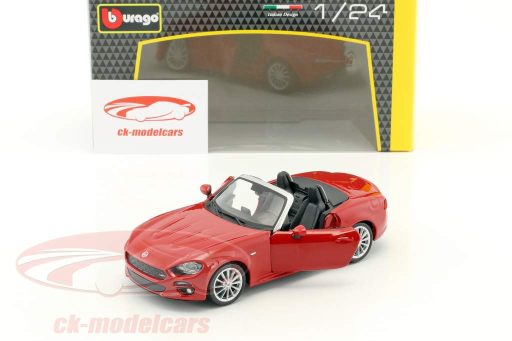 Fiat 124 Spider rød 1:24 Bburago