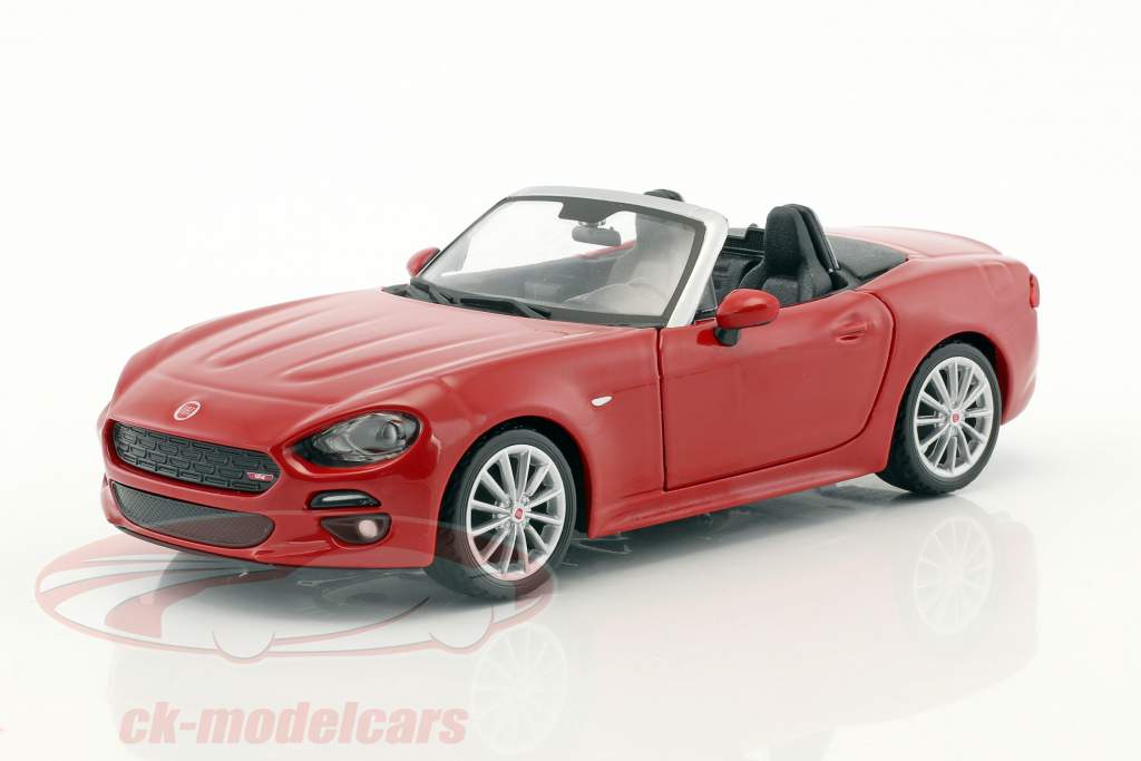 Fiat 124 Spider rød 1:24 Bburago