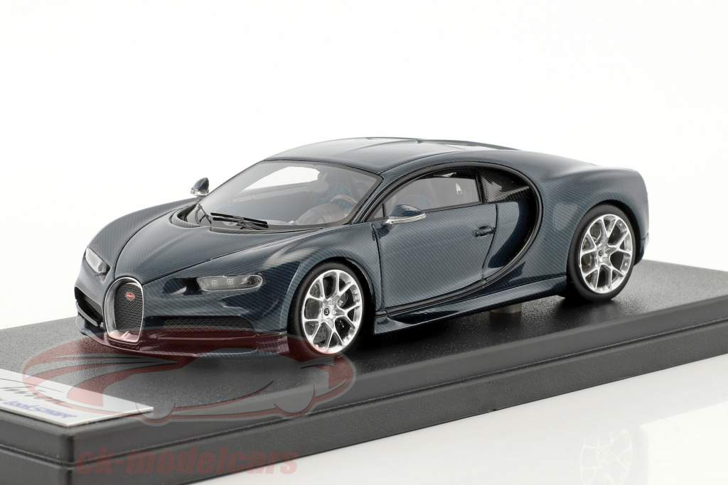 Bugatti Chiron motor Show Genf 2016 blå carbon 1:43 LookSmart