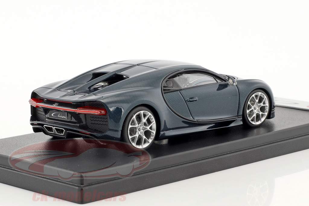 Bugatti Chiron motor Show Genf 2016 blå carbon 1:43 LookSmart