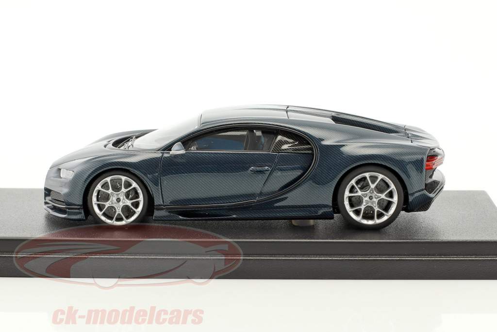 Bugatti Chiron motor Show Genf 2016 blå carbon 1:43 LookSmart