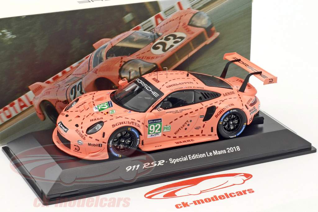 【MINICHAMPS】Porsche 911 RSR #92 24H 2018 Spark 1:43 Porsche 911 RSR #92 Pink Pig Tribute 24h LeMans