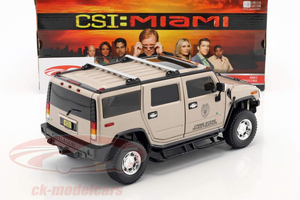 Horatio's Hummer H2 anno di costruzione 2003 serie TV CSI Miami (2002-2012) grigio chiaro metallico 1:18 Greenlight
