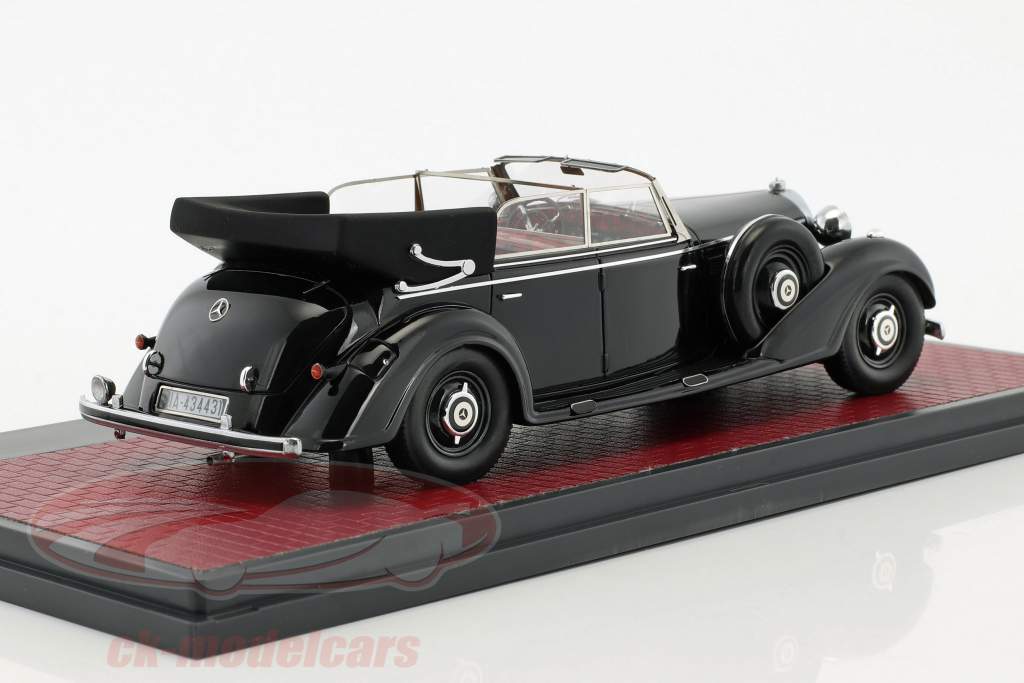 Mercedes-Benz 770 Cabriolet D open Bouwjaar 1938 zwart 1:43 Matrix