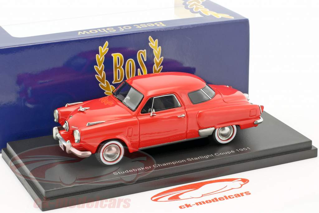 Studebaker Champion Starlight Coupe Opførselsår 1951 rød 1:43 BoS-Models
